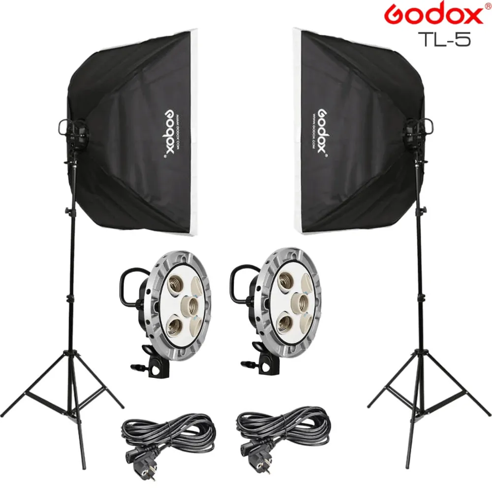 Godox Softbox Lighting Setup for YouTube Home Studio, Live streaming Combo Set- Softbox, Light Holder, Tripod Stand Full Setup (1 Set))