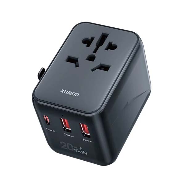 XUNDD XDCH-069 20W 3 USB Ports Universal Travel Adapter