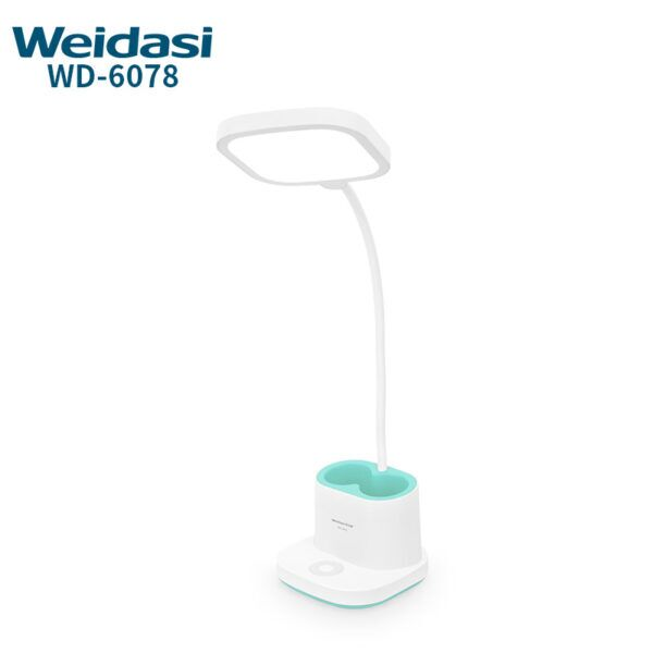 WEIDASI WD-6078 LED Touch Control Lamp with Pen Holder – White